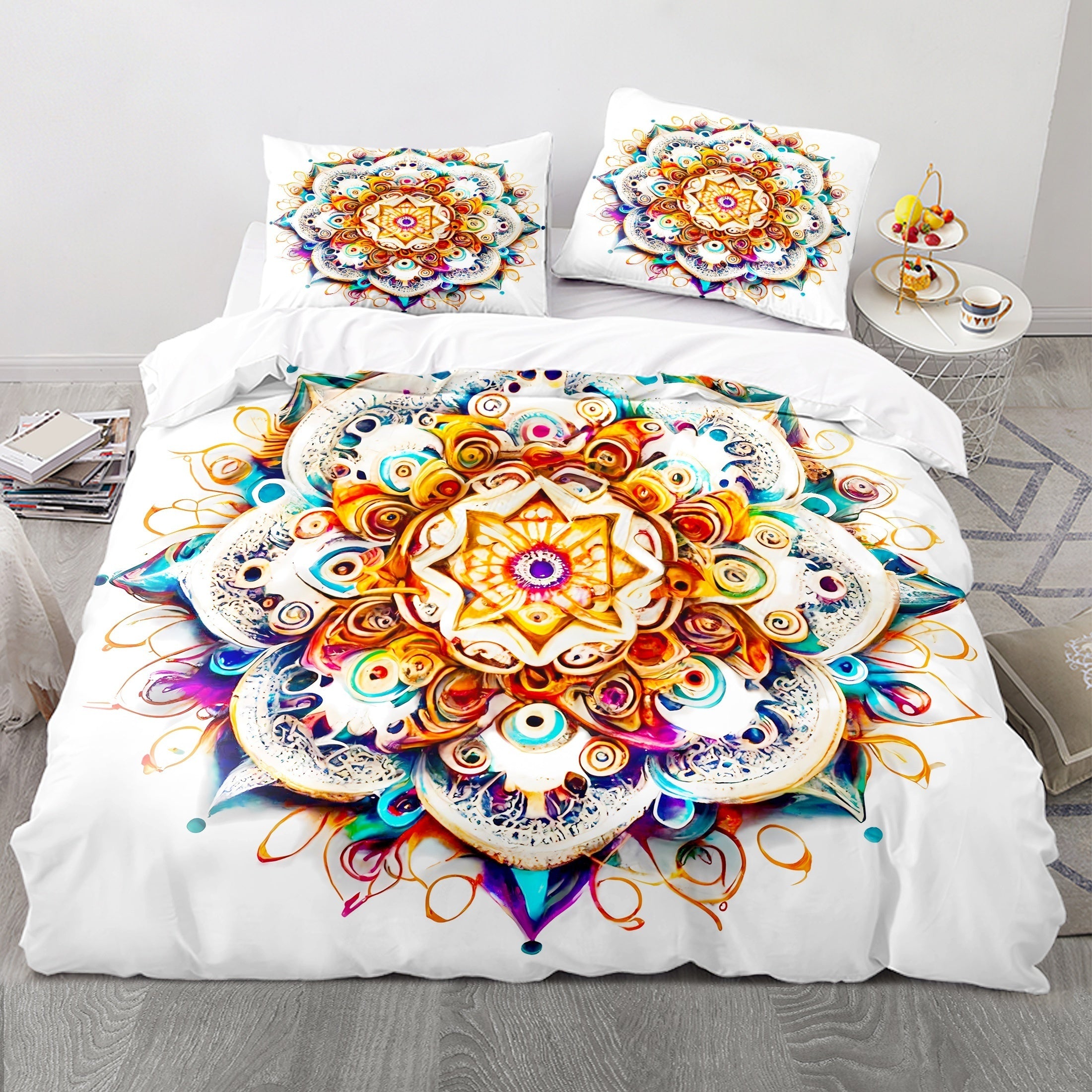Lanqinglv Boheems beddengoed, 135 x 200 cm, 2-delig, boho