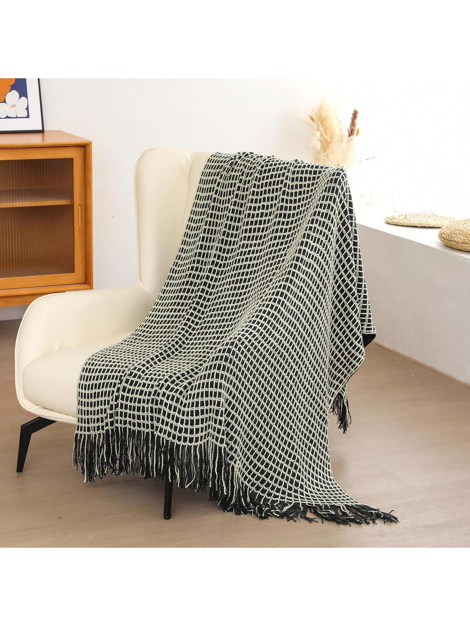 Modern Style Acrylic Knitted Blanket: Perfect for Daily Use at Home, Office, and Nap Time