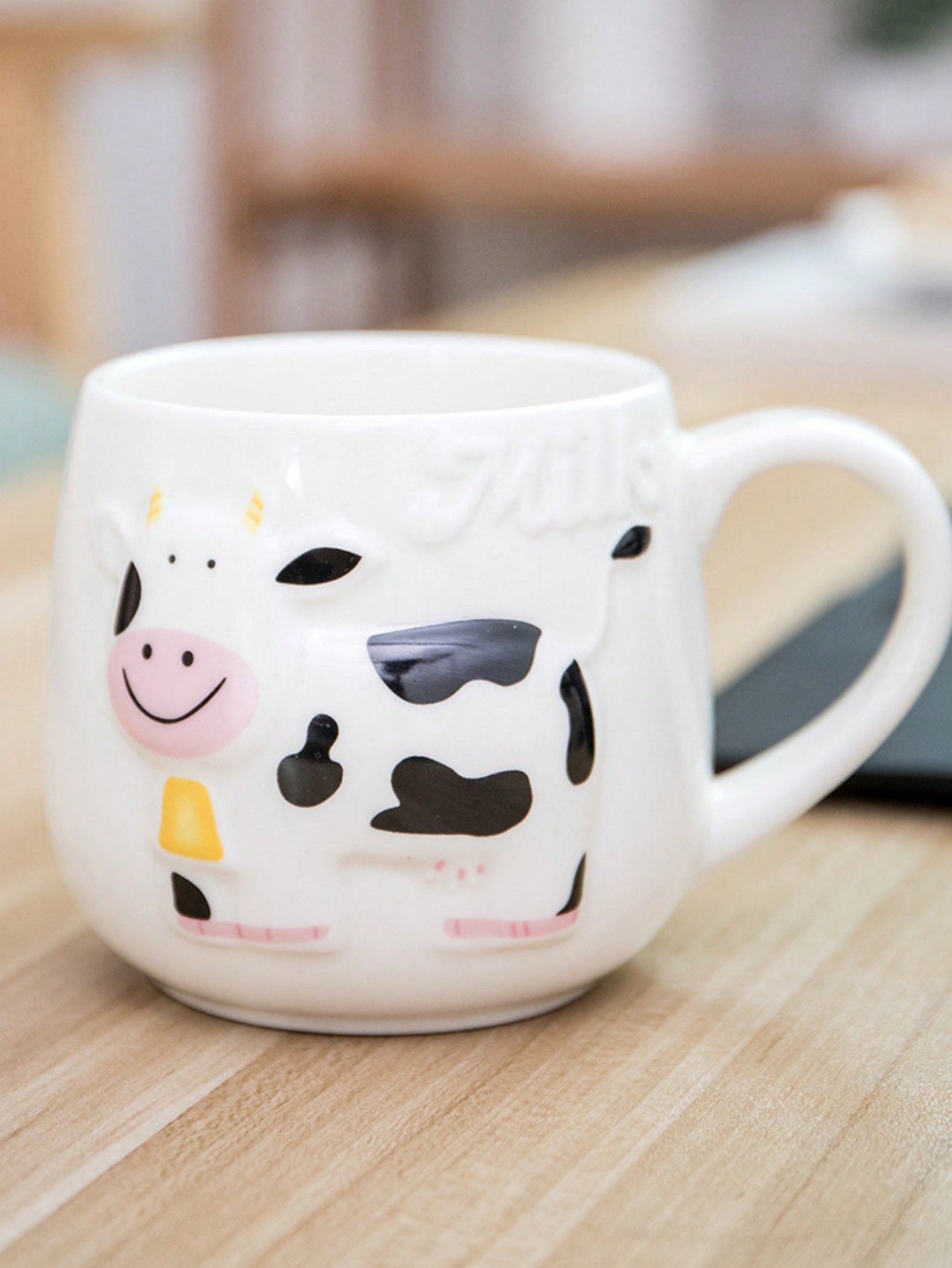 Creative Relief Ceramic Cow Milk Coffee Mug - Add a Touch of Whimsy to Your Morning Routine!